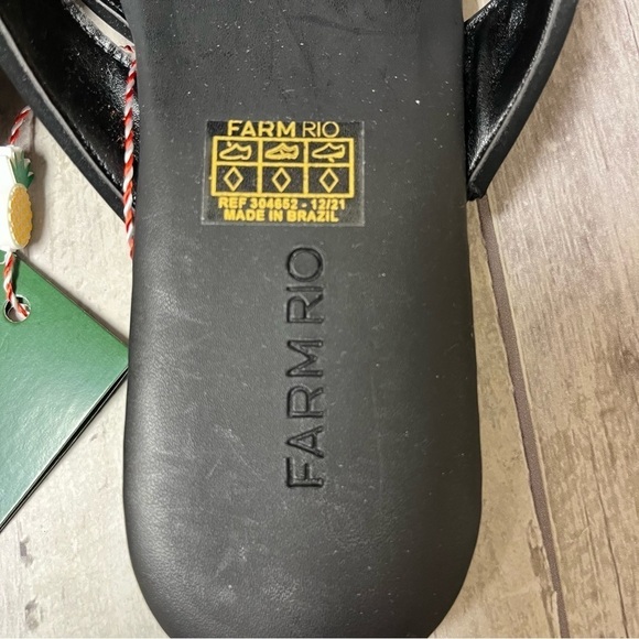 NWB FARM Rio Black Rainbow Beaded Mule Size 10 - Picture 5 of 10